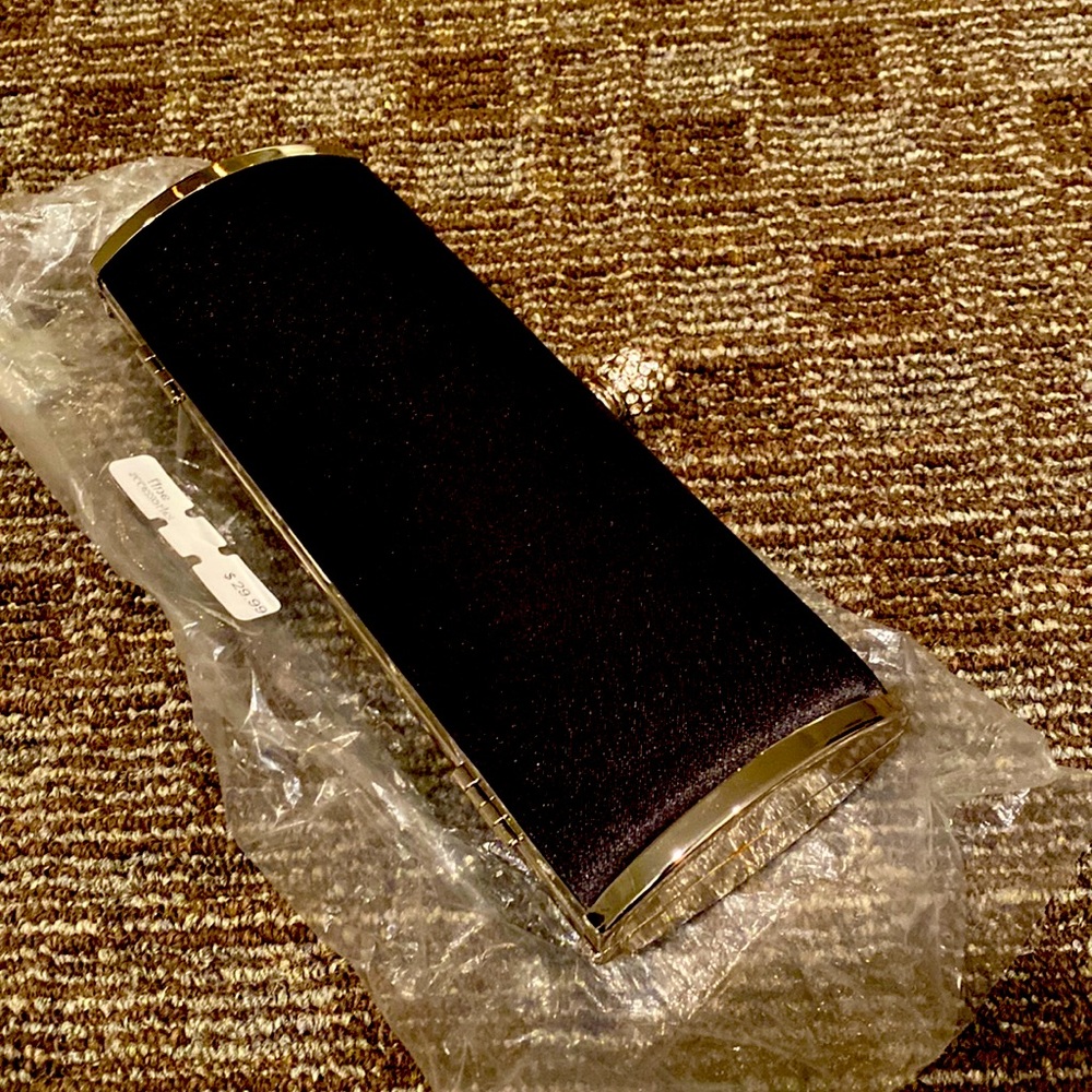Little black formal purse clutch NWT bling